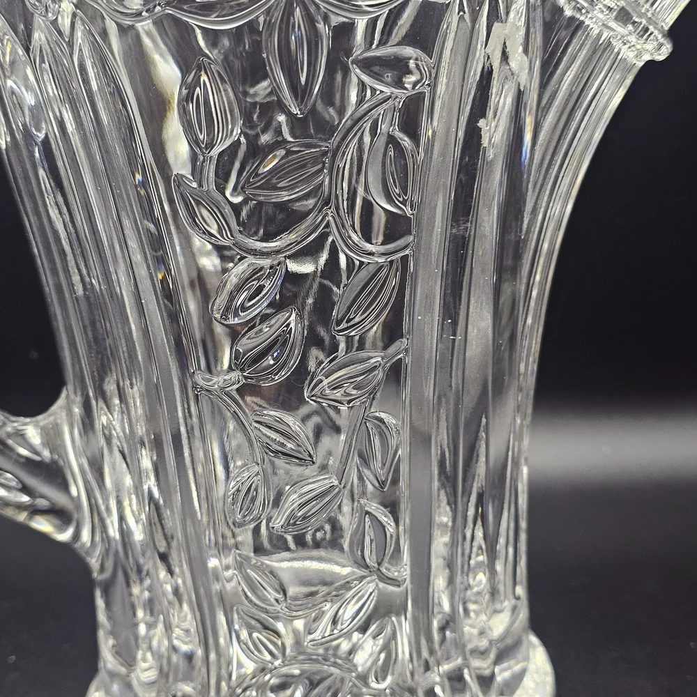 Gorham Vintage lead crystal Garden Serenade watering can pitcher 8.5 Inches Tall